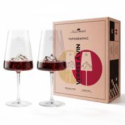 Coffret de 2 verres à vin Mont blanc et Everest 40cl - Topographic
