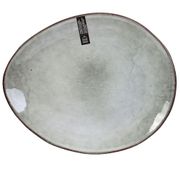 Assiette galet en grès gris d22cm - au gres du temps