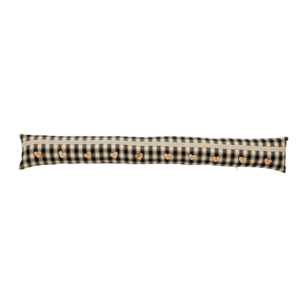 Boudin de porte en coton noir L90cm - Campagne