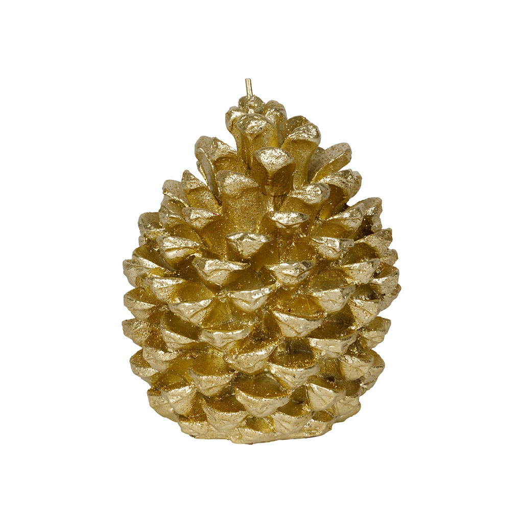 Bougie pomme de pin doré 6h
