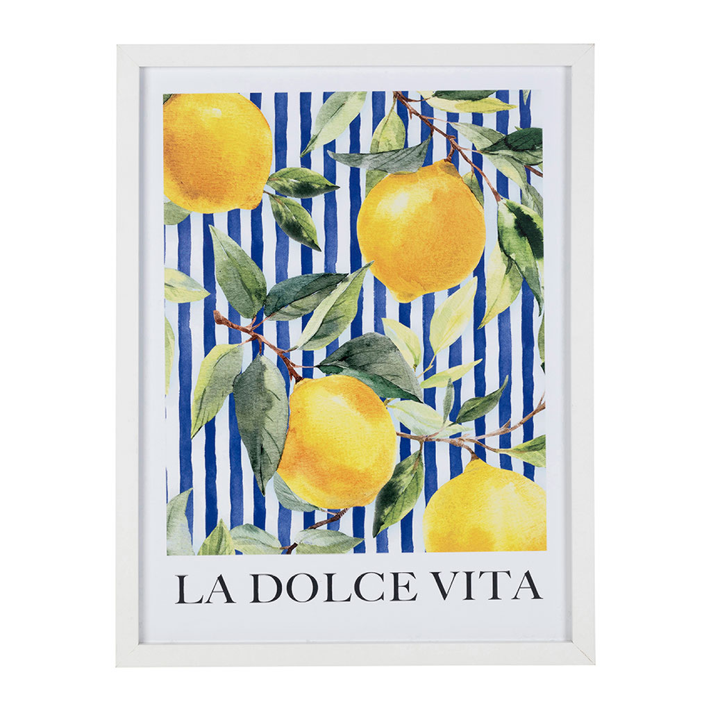 Cadre déco dolce vita citron multicolore 30x40cm