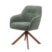 Chaise avec accoudoirs en tissu vert forêt - Avola