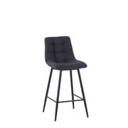 Chaise de bar en tissu matelassé antracithe - Lilly