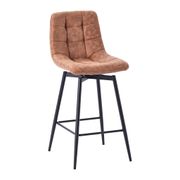 Chaise de bar pivotante en microfibre matelassé camel - Lilly