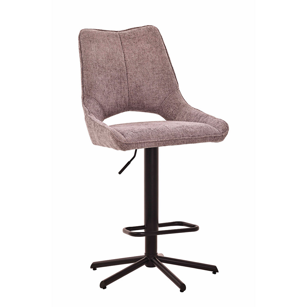 Chaise de bar réglable h64/85cm en tissu gris - Stockholm