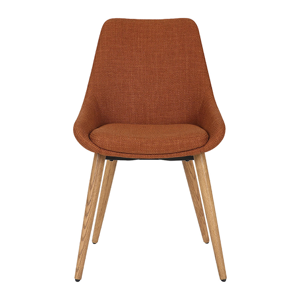 Chaise de salle à manger en tissu cognac - Ben