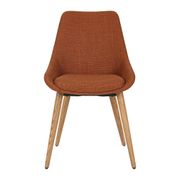 Chaise de salle à manger en tissu cognac - Ben