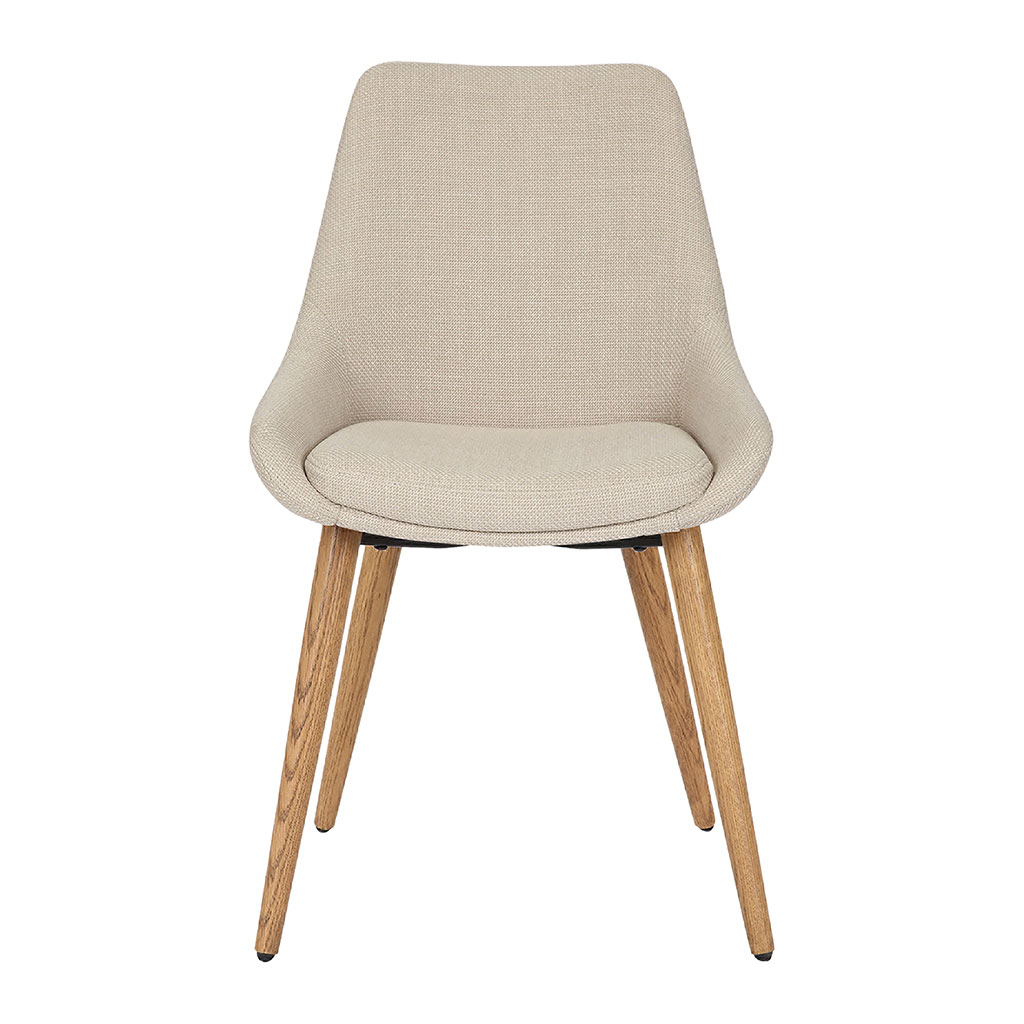 Chaise de salle à manger en tissu crème - Ben