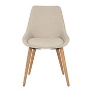 Chaise de salle à manger en tissu crème - Ben