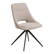 Chaise de salle à manger pivotante en tissu sable - Dolie