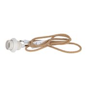 Cordon électrique avec interrupteur en tissu naturel et blanc E27 1.75M