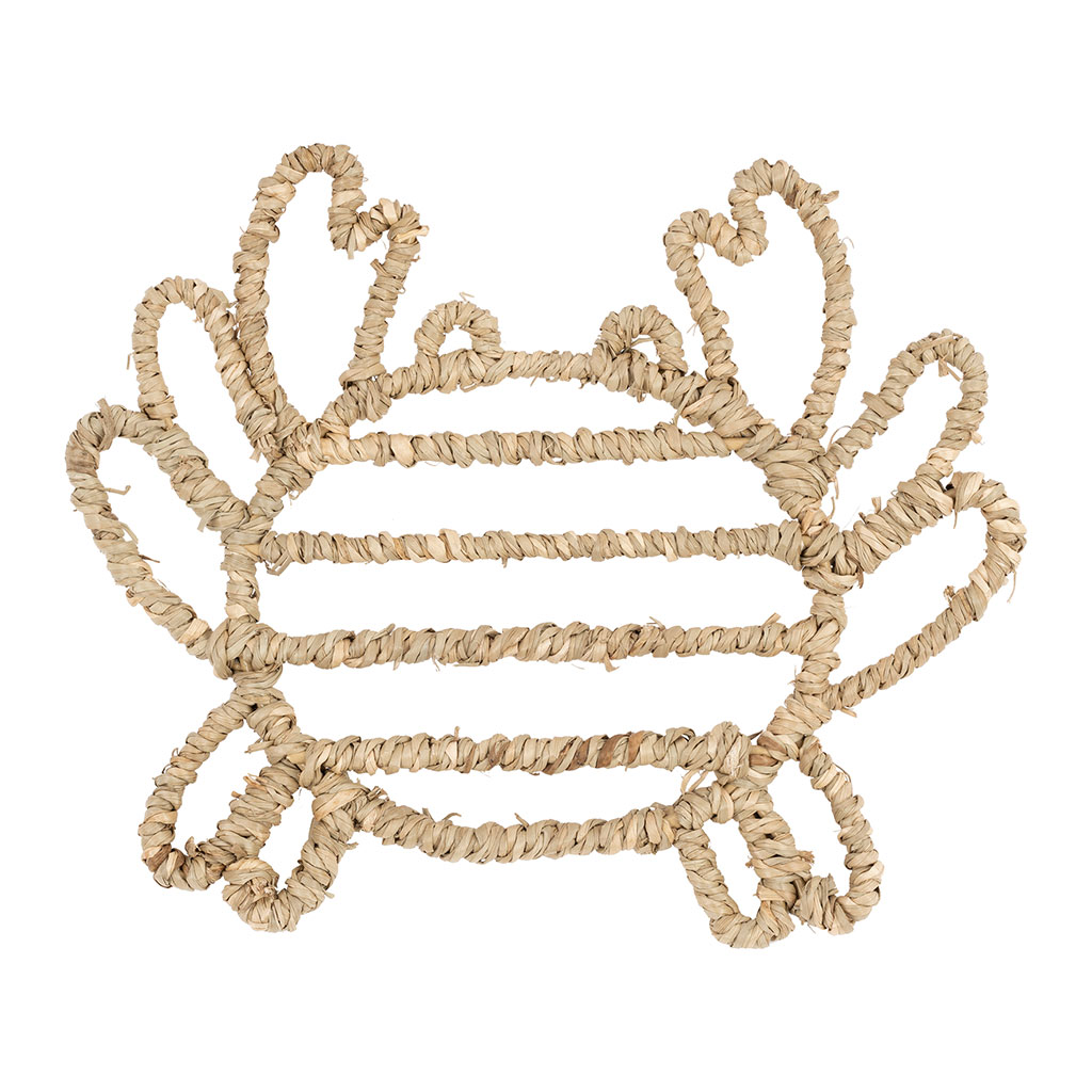Déco crabe en jonc de mer naturel - borneo