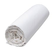 Drap housse en percale de coton blanc 160x200cm - Venezia