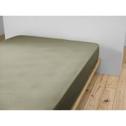 Drap housse romarin en gaze de coton 160x200cm - Gaia