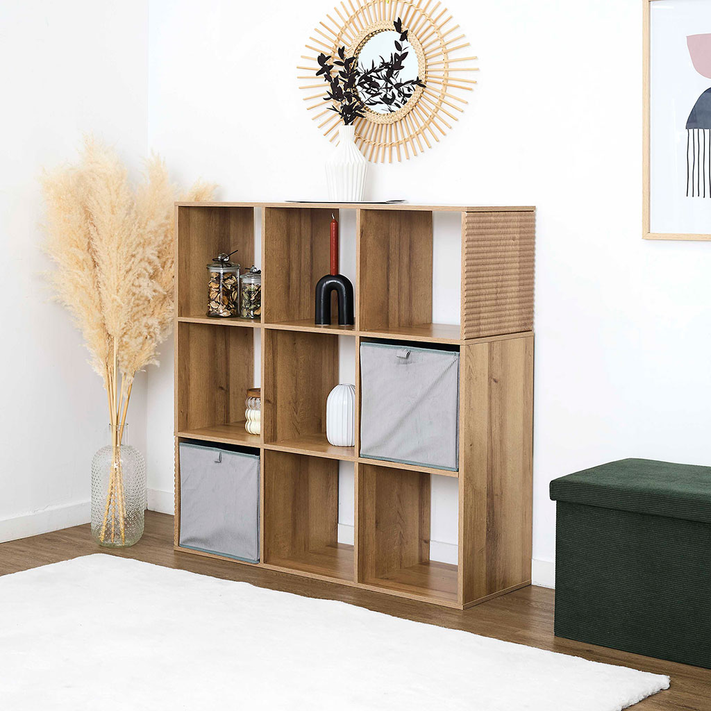 Etagères modules 9 cases en bois h99cm - Tiphaine