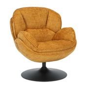 Fauteuil pivotant en tissu jaune - Volda