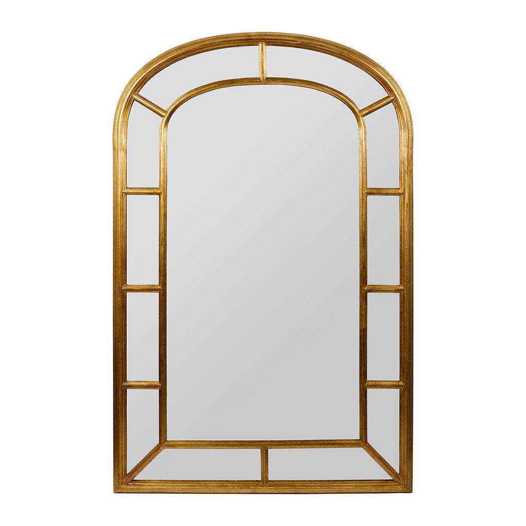 Miroir arche en paulownia doré 90x140cm - Charmet