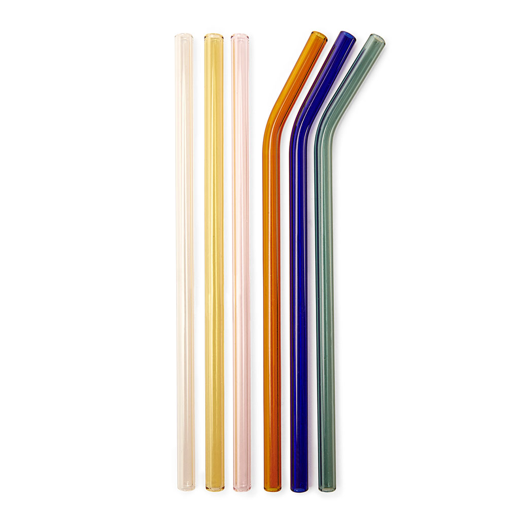 Pailles en verre reutilisables colorees