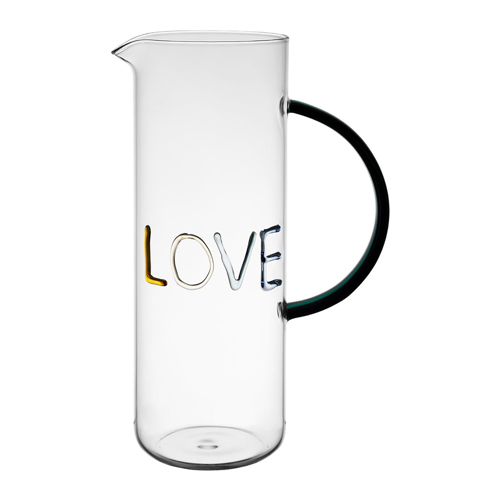 Pichet love en verre multicolore 1l - Colorea