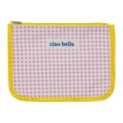 Pochette en tissu mauve et jaune - Plouf&Sun