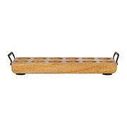 Porte-œufs 12 socles en manguier 30x11cm - Campagne