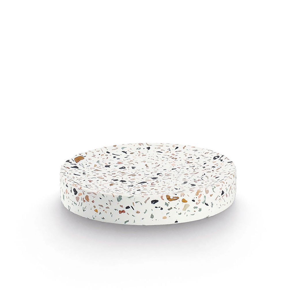 Porte-savon en ciment blanc d12cm