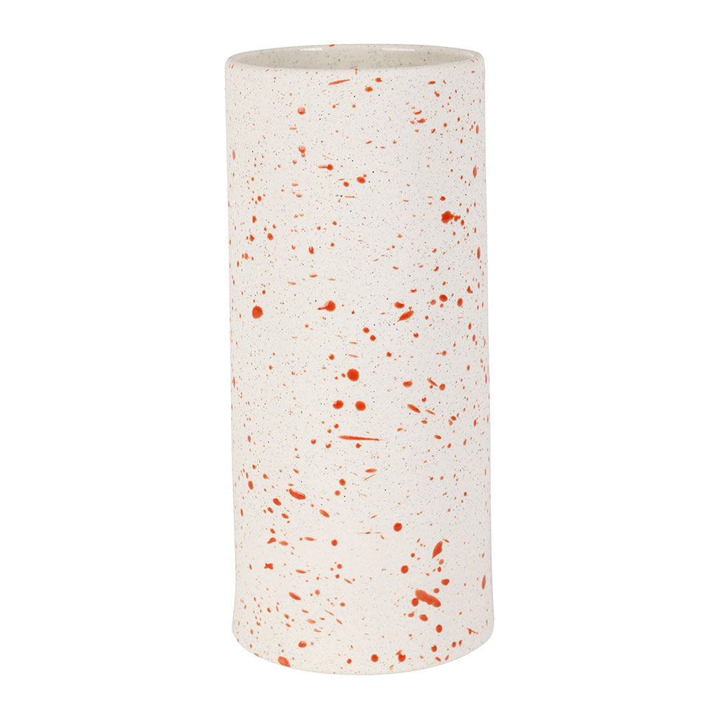 Porte-ustensiles en grès moucheté écru et terracotta h20cm - Epura
