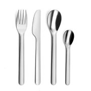 Set de 4 couverts en acier argenté avec étui
