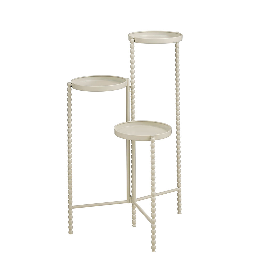 Support de plantes 3 niveaux en fer blanc cassé h70cm - Salvo