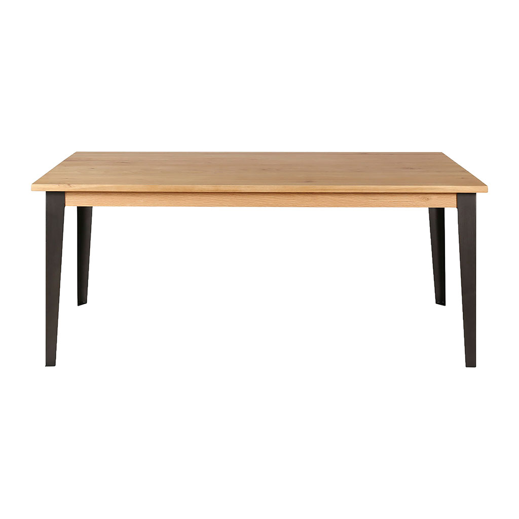 Table à manger en chêne massif et pieds acier L200cm - Manny 