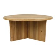 Table basse ronde en panneau de bois naturel d80cm - Sienna