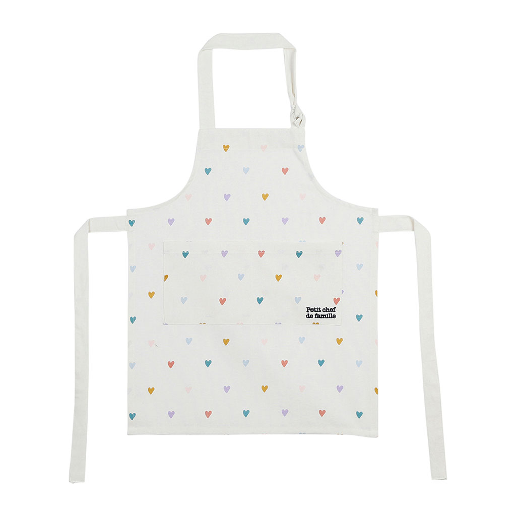 Tablier enfant en coton multicolore 55x45cm - Famille