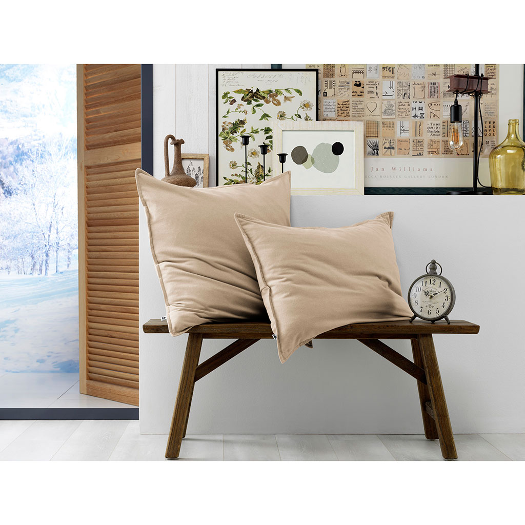 Taie d'oreiller en flanelle sable 50x70cm - Candice
