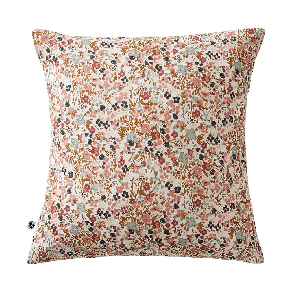 Taie d'oreiller en gaze de coton imprimée pampa 60x60cm - Capucine