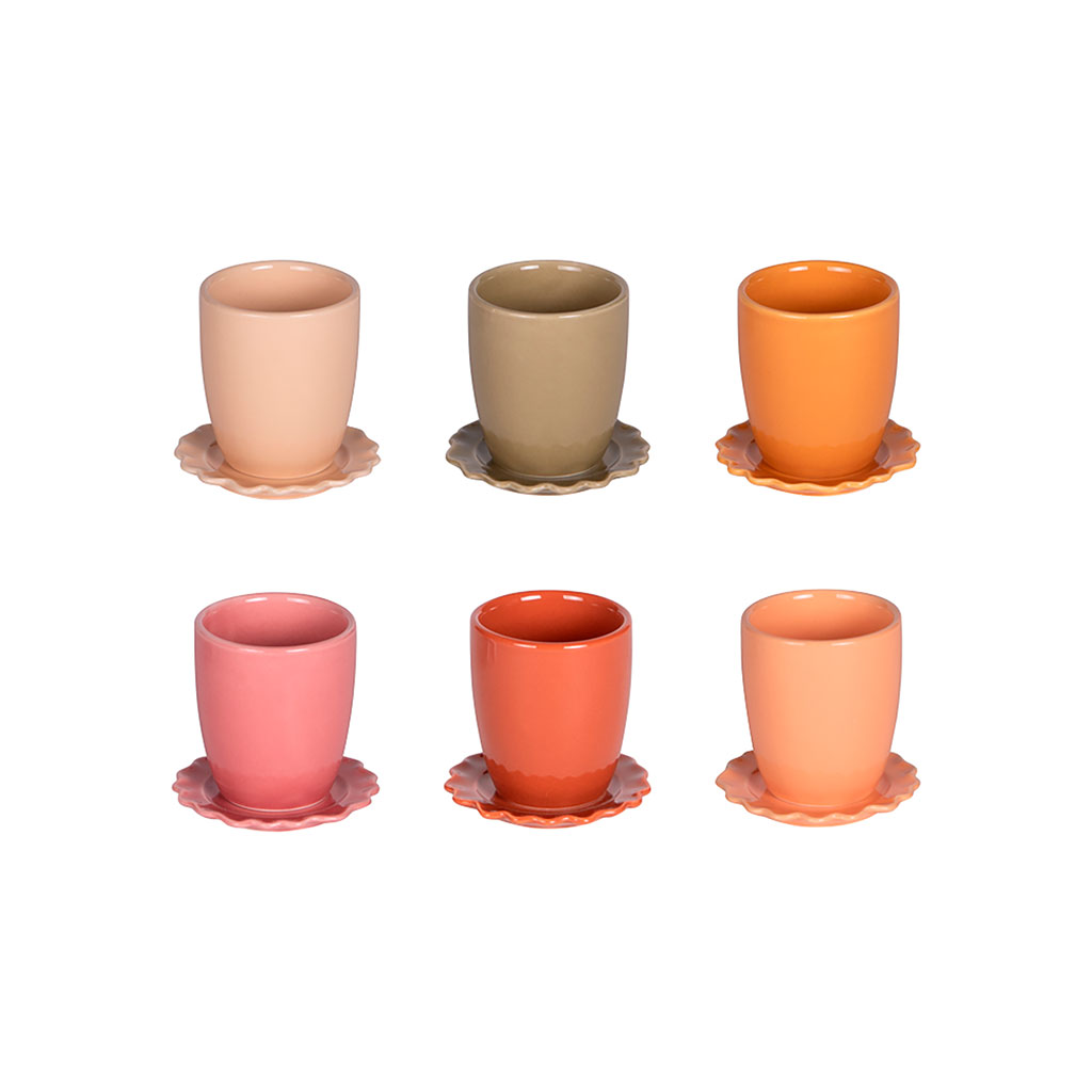 Tasses à café x6 en grès multicolore 10cl - Agra