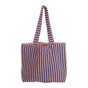 Tote bag en coton rayé bleu et violet - Plouf&Sun
